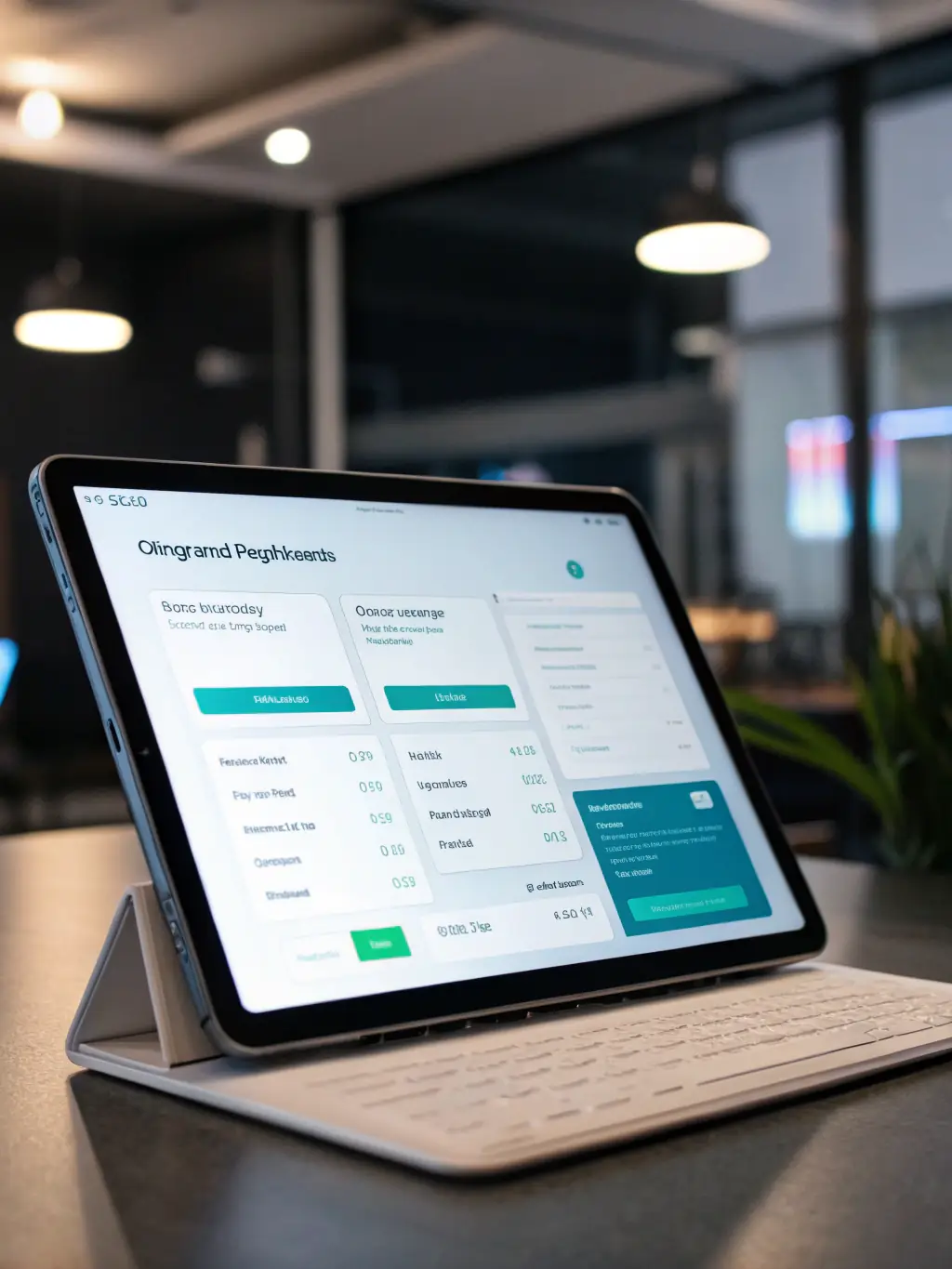 A clean and user-friendly interface of CommSys's online bill pay portal for a utility company, displayed on a tablet, emphasizing ease of use and accessibility for customers.